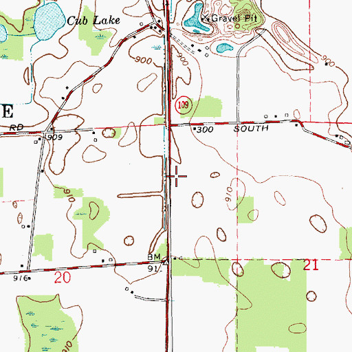 Topographic Map of Noble Township Fire Department, IN