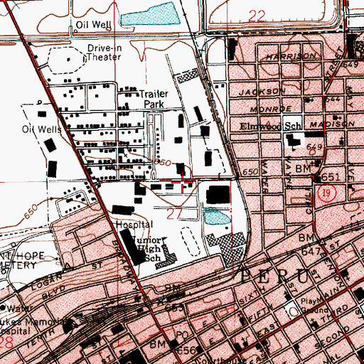 Topographic Map of Peru Fire Department Station 2, IN