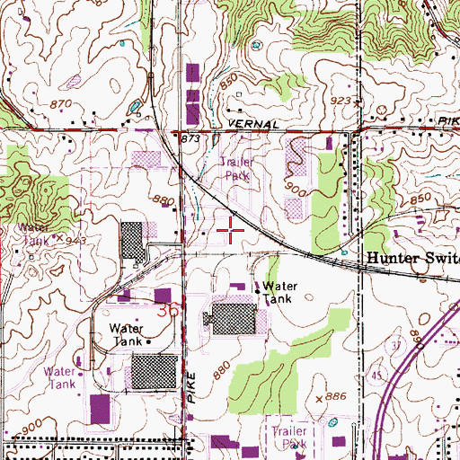 Topographic Map of Ellettsville Fire Department Station 8, IN