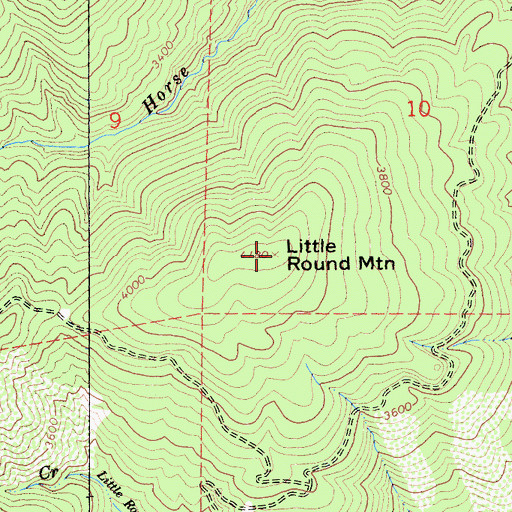 Topographic Map of Little Round Mountain, CA