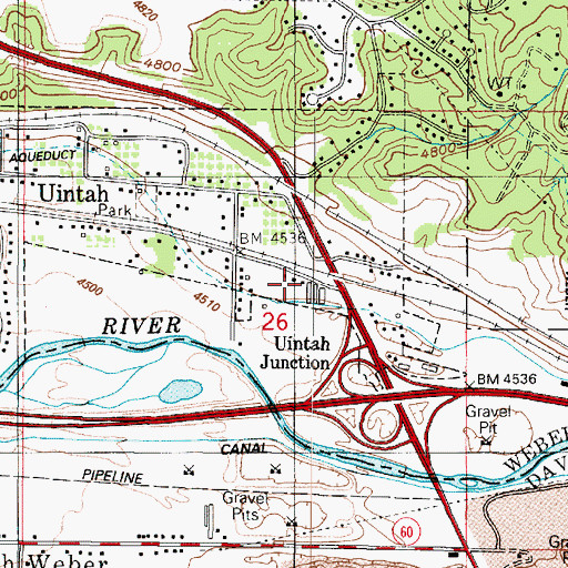 Topographic Map of Uintah City Fire Department, UT