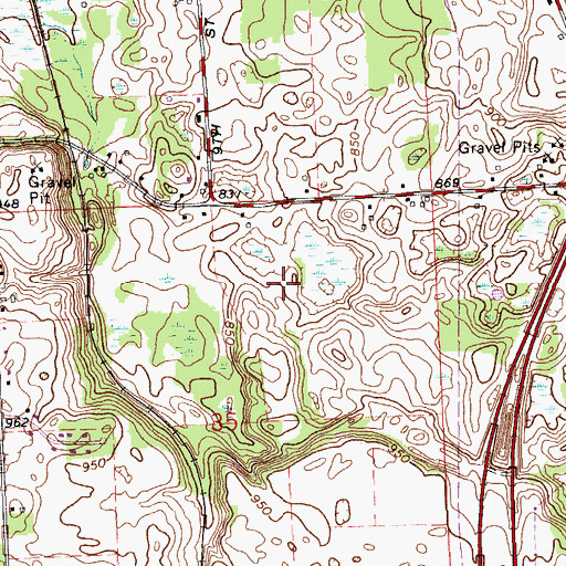 Topographic Map of Thornapple Creek Golf Club, MI