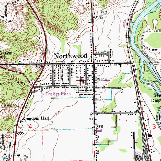 Topographic Map of Northwood Elementary School, MI