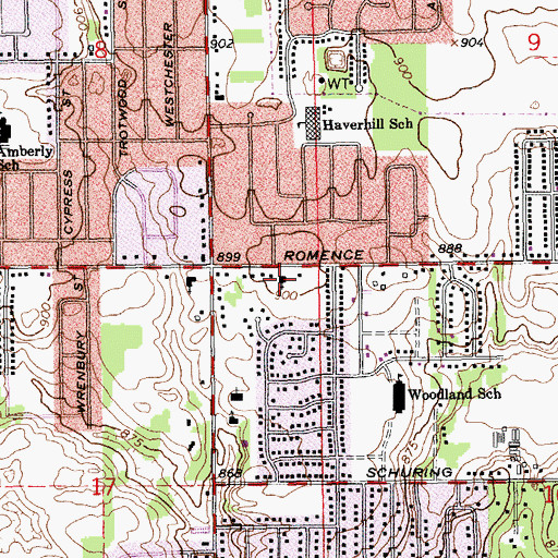 Topographic Map of Cornerstone Pentecostal Church, MI