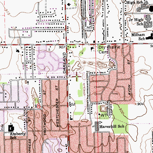 Topographic Map of Oakland Academy, MI