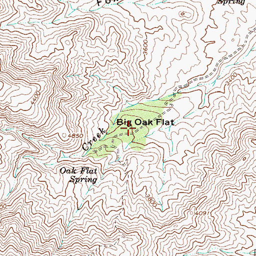 Topographic Map of Big Oak Flat, AZ