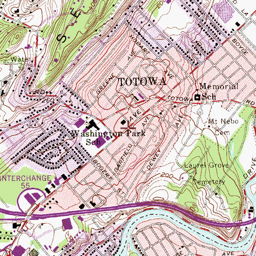 Topographic Map of Reservoir Brook (historical), NJ