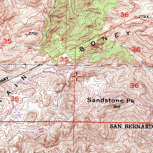 Topographic Map of Skull Rock, CA