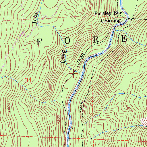Topographic Map of Long John Creek, CA