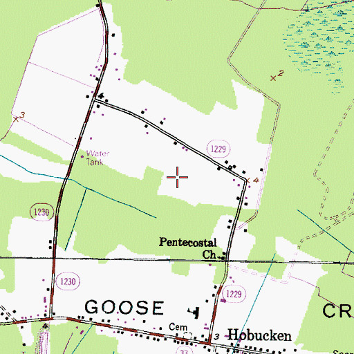 Topographic Map of Hobucken Census Designated Place, NC