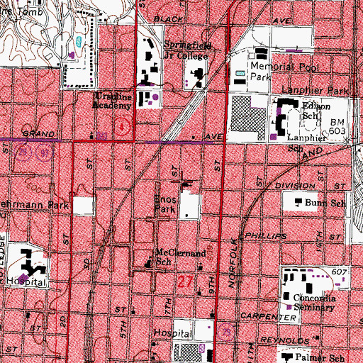 Topographic Map of Third Presbyterian Church, IL