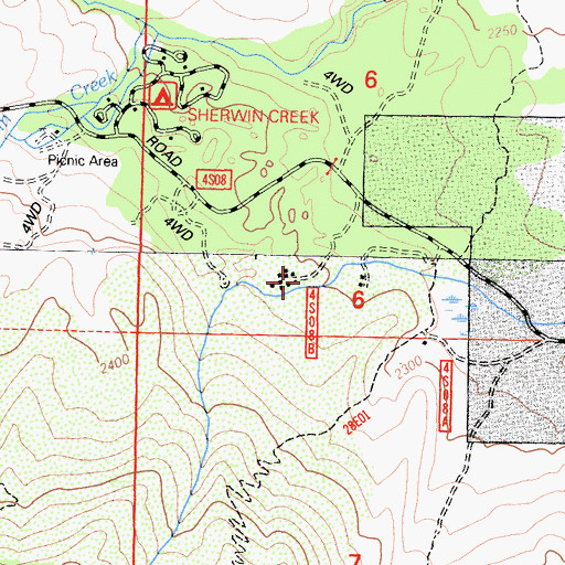 Topographic Map of Los Angeles Y M C A Camp, CA