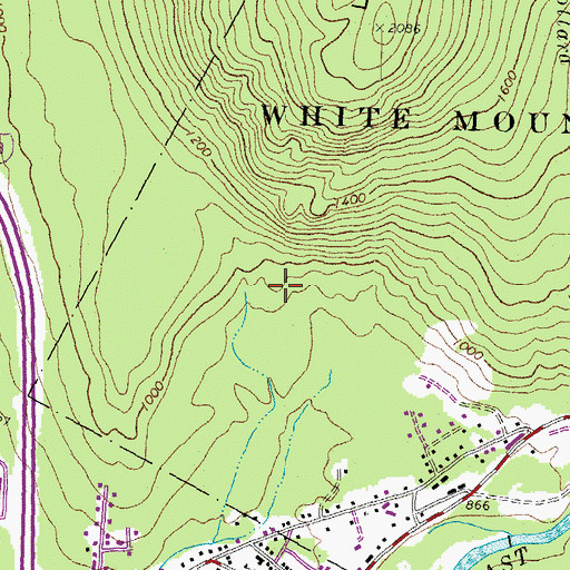Topographic Map of Lincoln Census Designated Place, NH