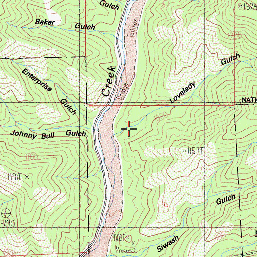 Topographic Map of Lovelady Gulch, CA
