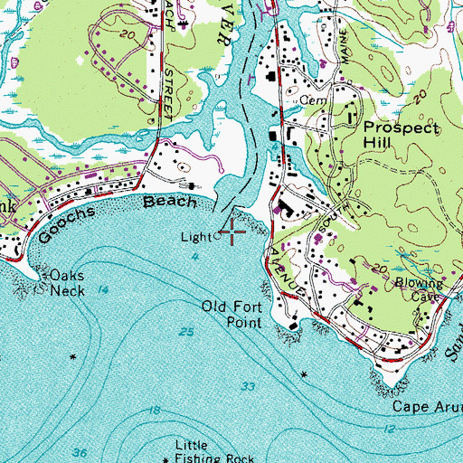 Topographic Map of Kennebunkport Harbor, ME