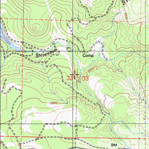 Topographic Map of Markwood Creek, CA