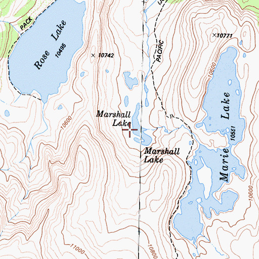 Topographic Map of Marshall Lake, CA