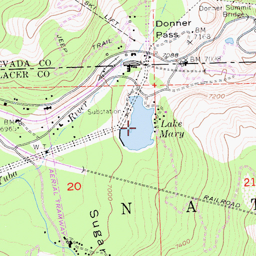 Topographic Map of Lake Mary, CA