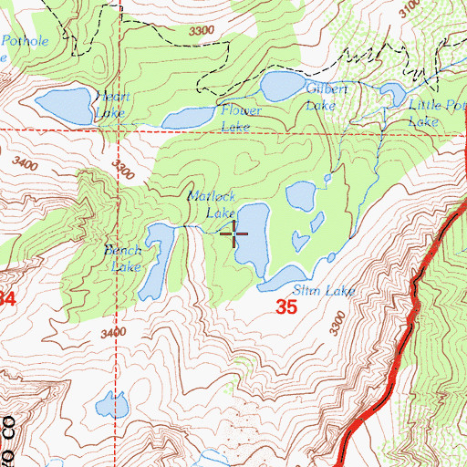 Topographic Map of Matlock Lake, CA
