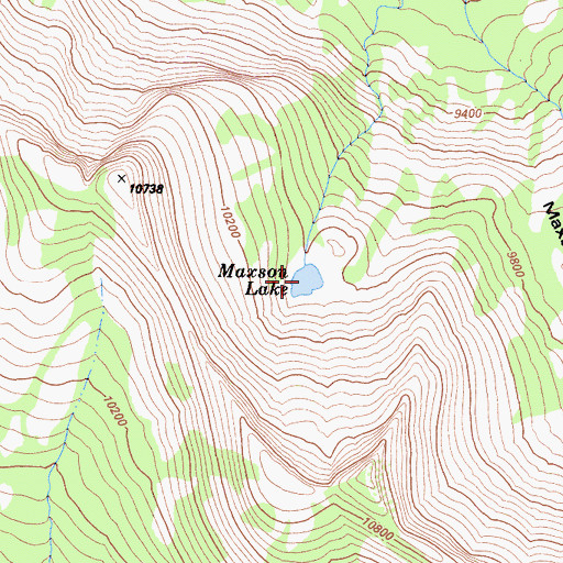 Topographic Map of Maxson Lake, CA