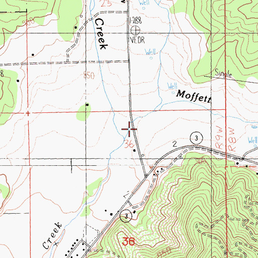 Topographic Map of McAdam Creek, CA