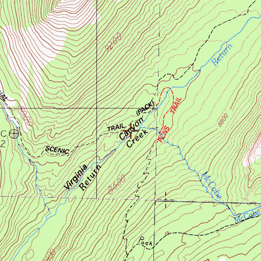 Topographic Map of McCabe Creek, CA