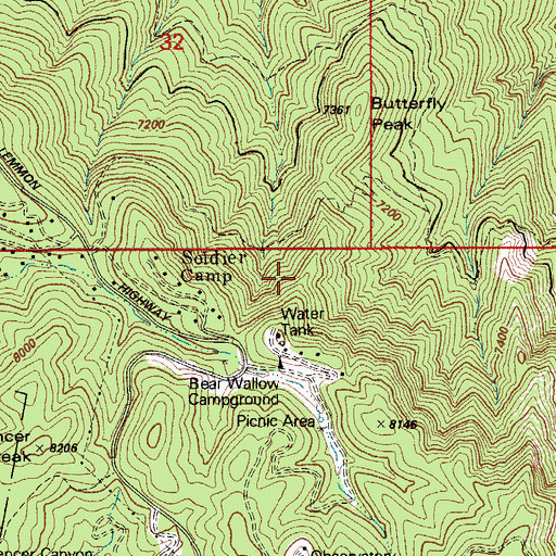 Topographic Map of Bill Williams Spring, AZ