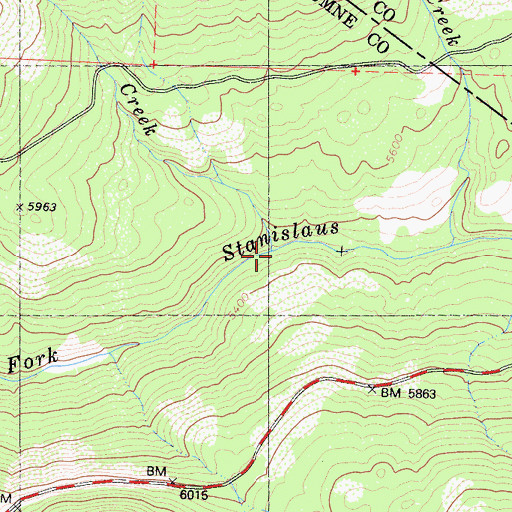 Topographic Map of McCormick Creek, CA