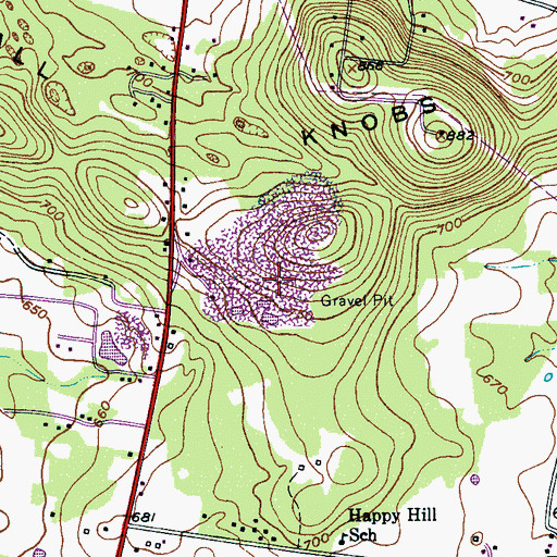 Topographic Map of Rutherford County Highway Department Quarry, TN
