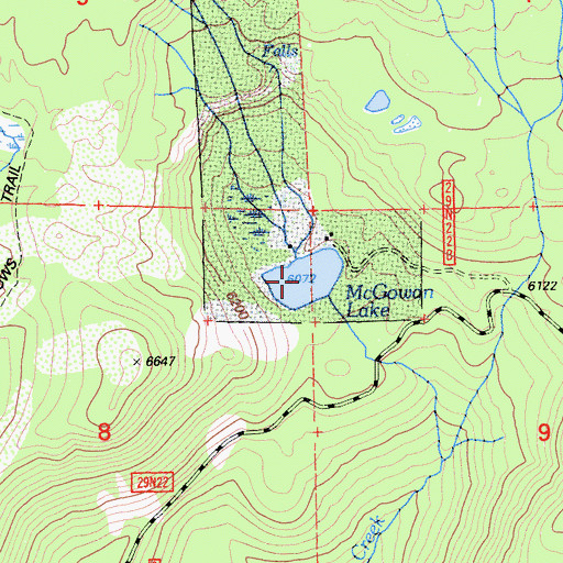 Topographic Map of McGowan Lake, CA
