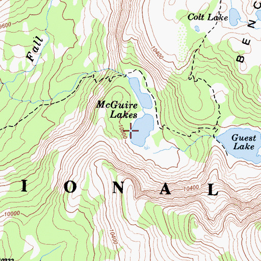 Topographic Map of McGuire Lakes, CA