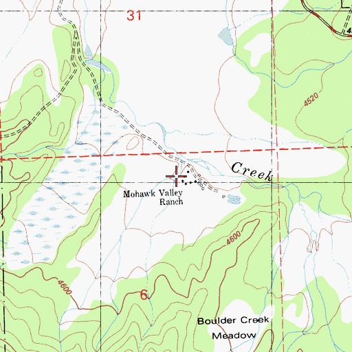 Topographic Map of Mohawk Valley Ranch, CA