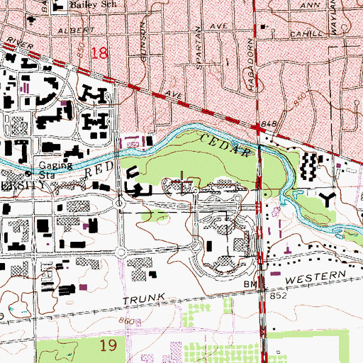 Topographic Map of McDonel Residence Hall, MI