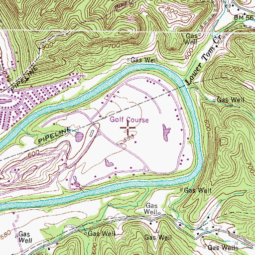 Topographic Map of The Esquire Country Club Golf Course, WV