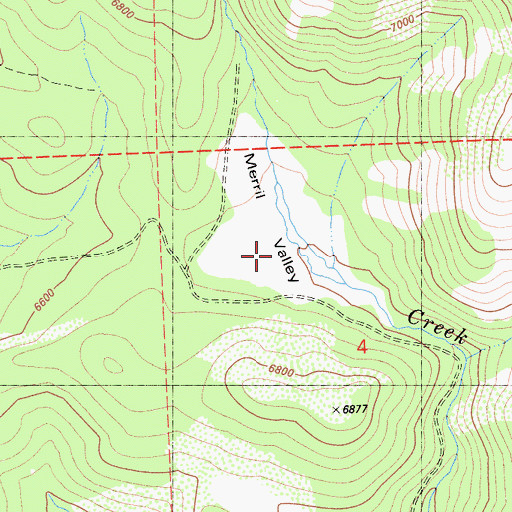 Topographic Map of Merrill Valley, CA