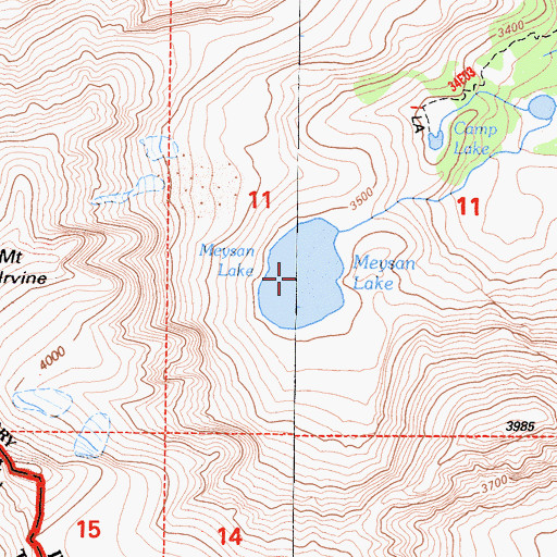 Topographic Map of Meysan Lake, CA