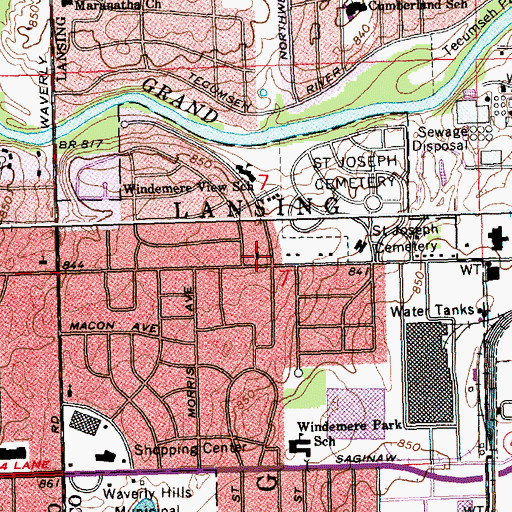 Topographic Map of Willow Community Wesleyan Church, MI
