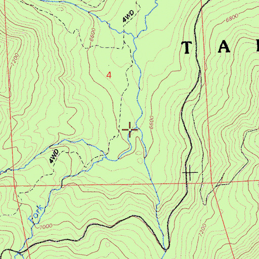 Topographic Map of Middle Fork Blackwood Creek, CA
