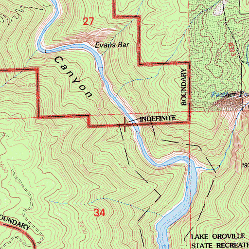 Topographic Map of Middle Fork Feather River, CA