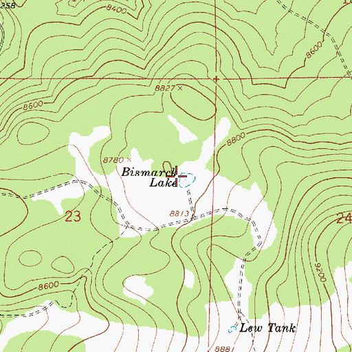 Topographic Map of Bismarck Lake, AZ