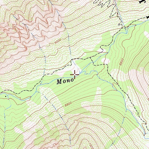Topographic Map of Mills Creek, CA