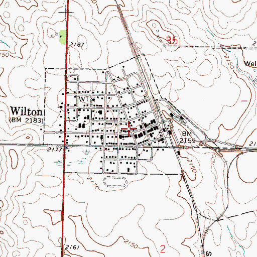 Topographic Map of Wilton Fire Protection District, ND