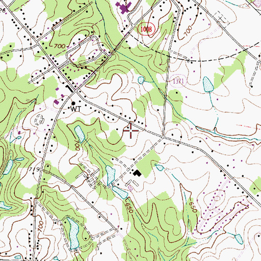 Topographic Map of Stallings Volunteer Fire Department Station 20, NC