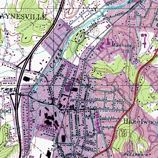 Topographic Map of Waynesville Fire Department Station 2, NC