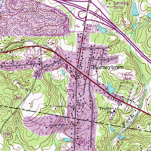 Topographic Map of Horneytown Fire and Rescue, NC