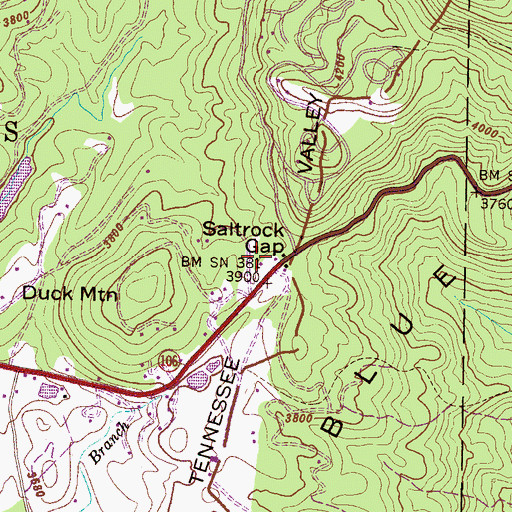 Topographic Map of Sky Valley - Scaly Mountain Volunteer Fire and Rescue, NC