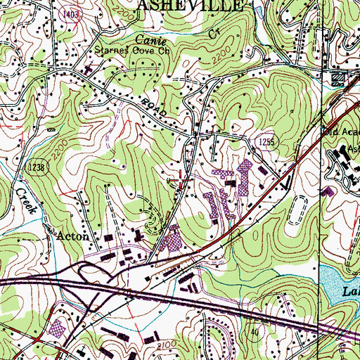 Topographic Map of Asheville Fire and Rescue Station 10, NC