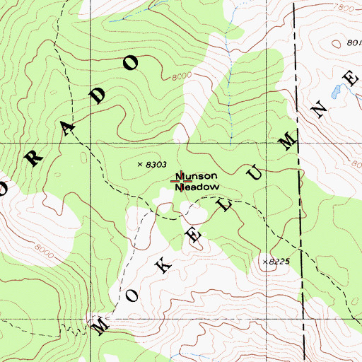 Topographic Map of Munson Meadow, CA