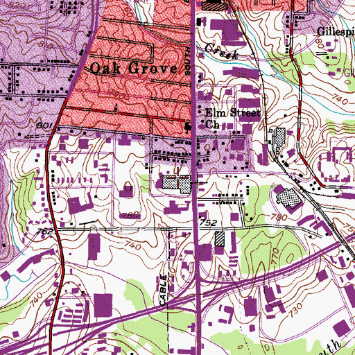 Topographic Map of Greensboro Fire Department Station 11, NC