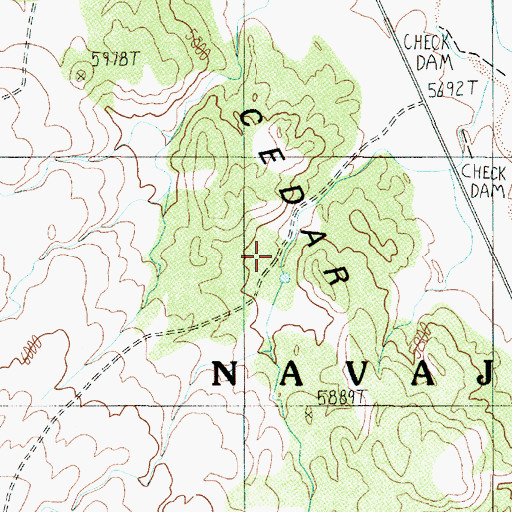 Topographic Map of Cedar Ridge, AZ